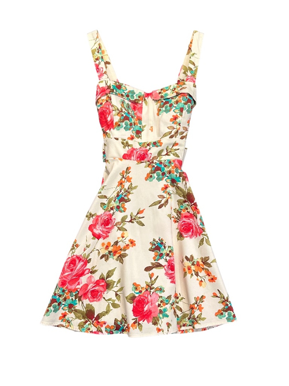 Varga Floral Rose Print Fit & Flare Sundress Size M Made in USA Cottagecore